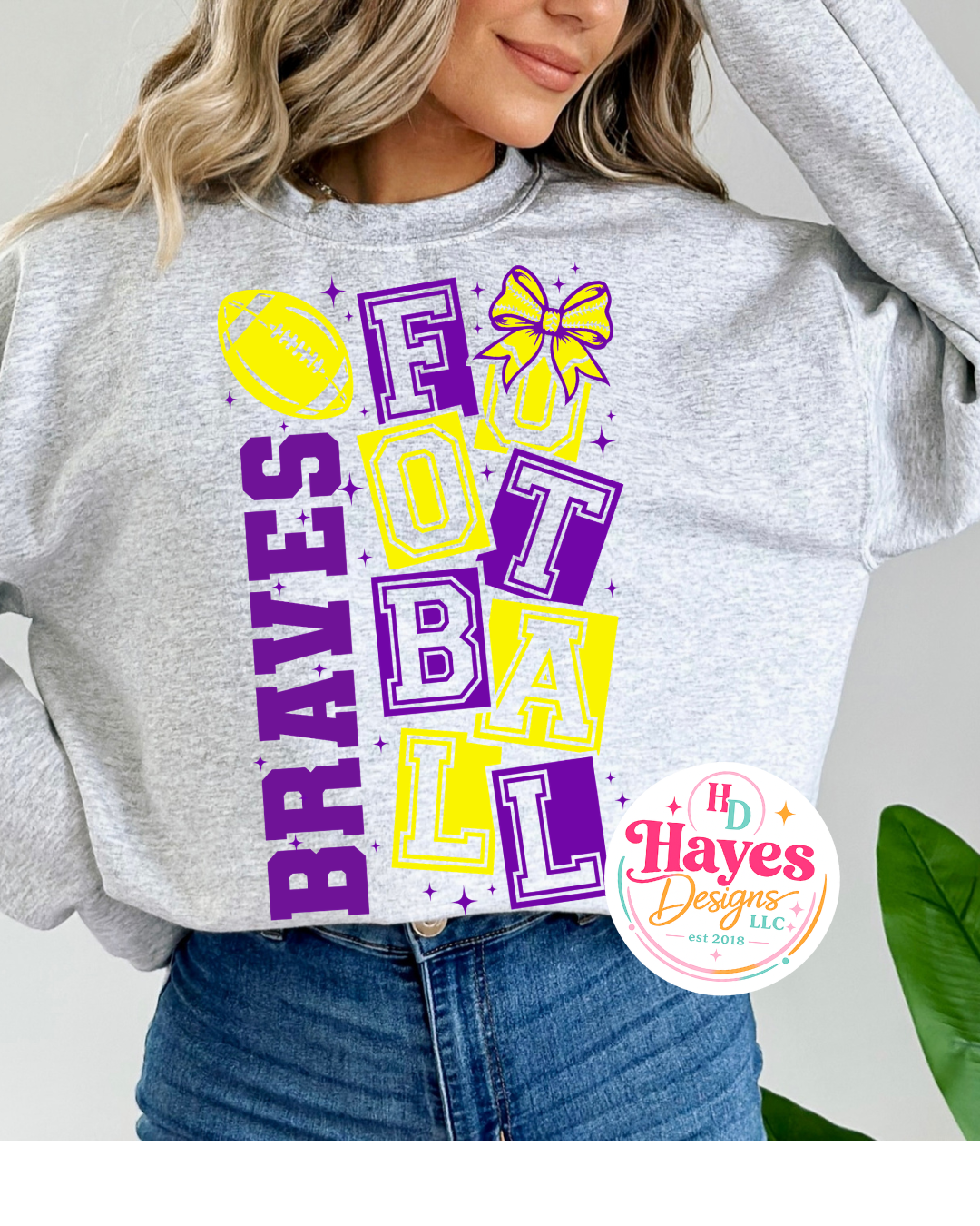 Braves Football Crewneck Sweatshirt