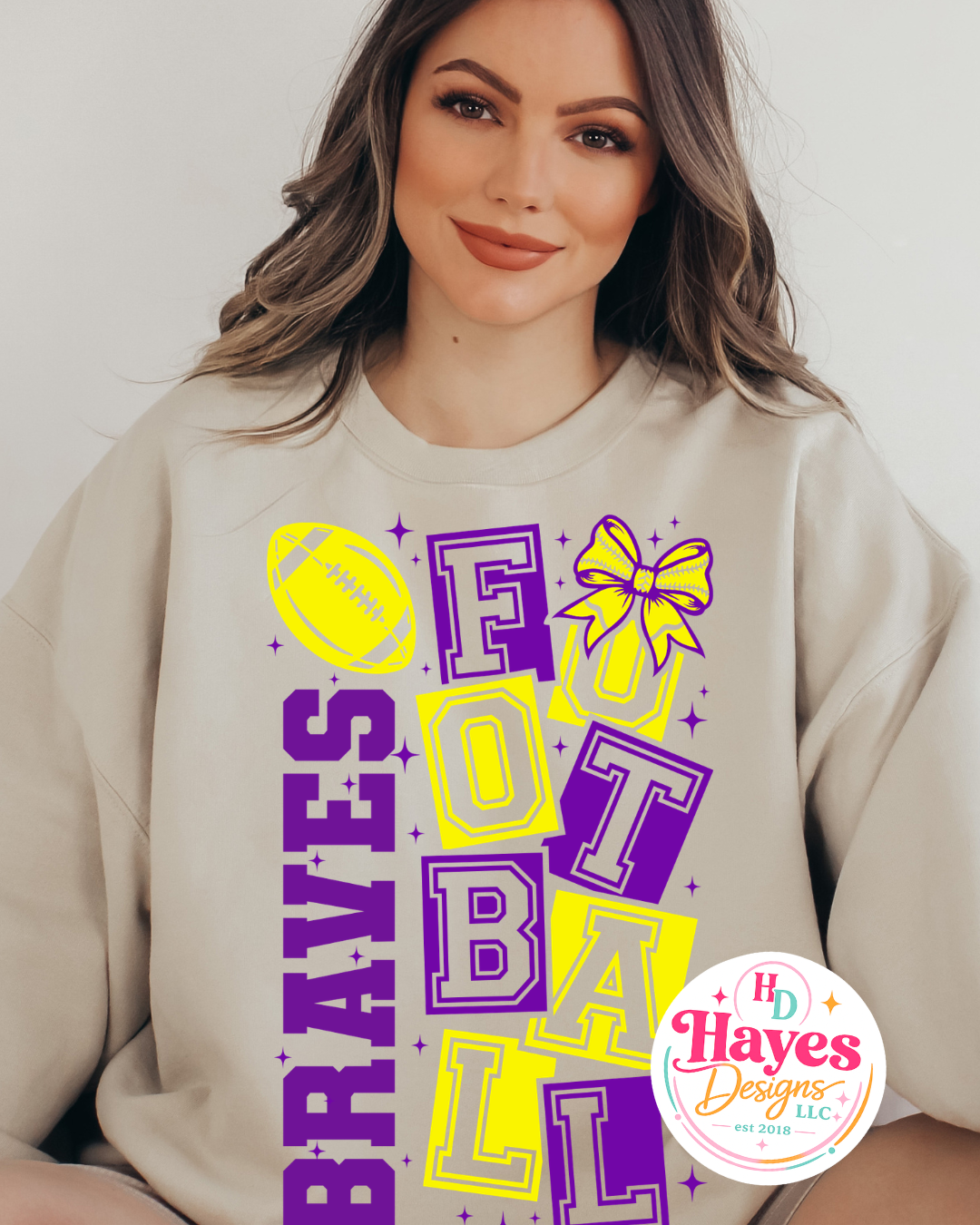 Braves Football Crewneck Sweatshirt
