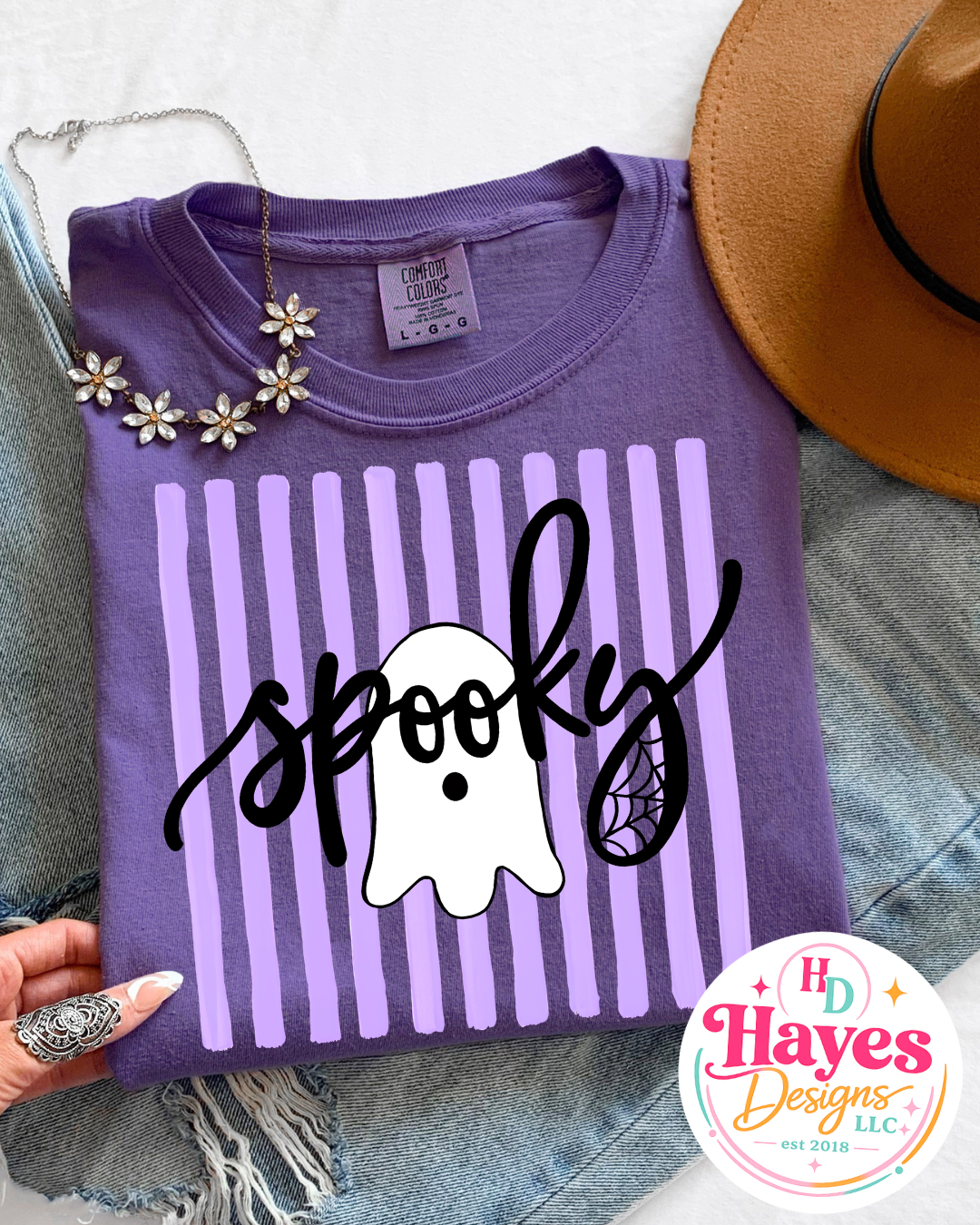 Purple Spooky Stripes Tee