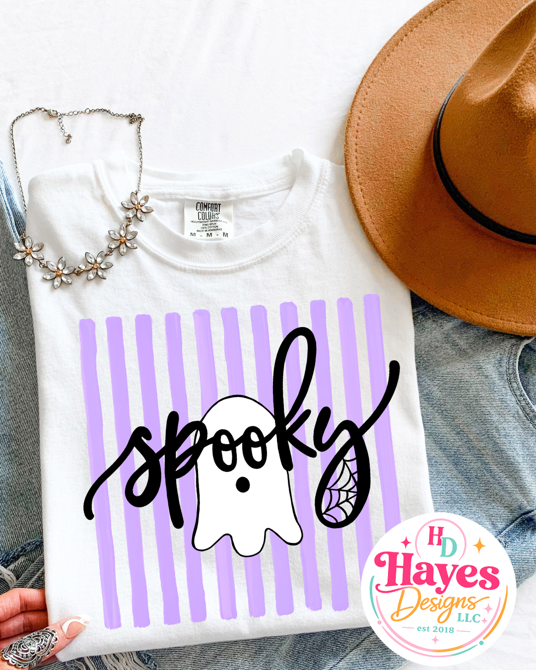 Purple Spooky Stripes Tee