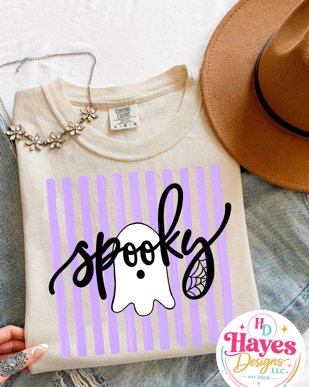 Purple Spooky Stripes Tee