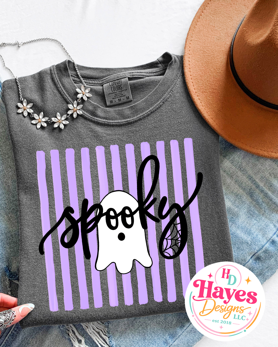Purple Spooky Stripes Tee
