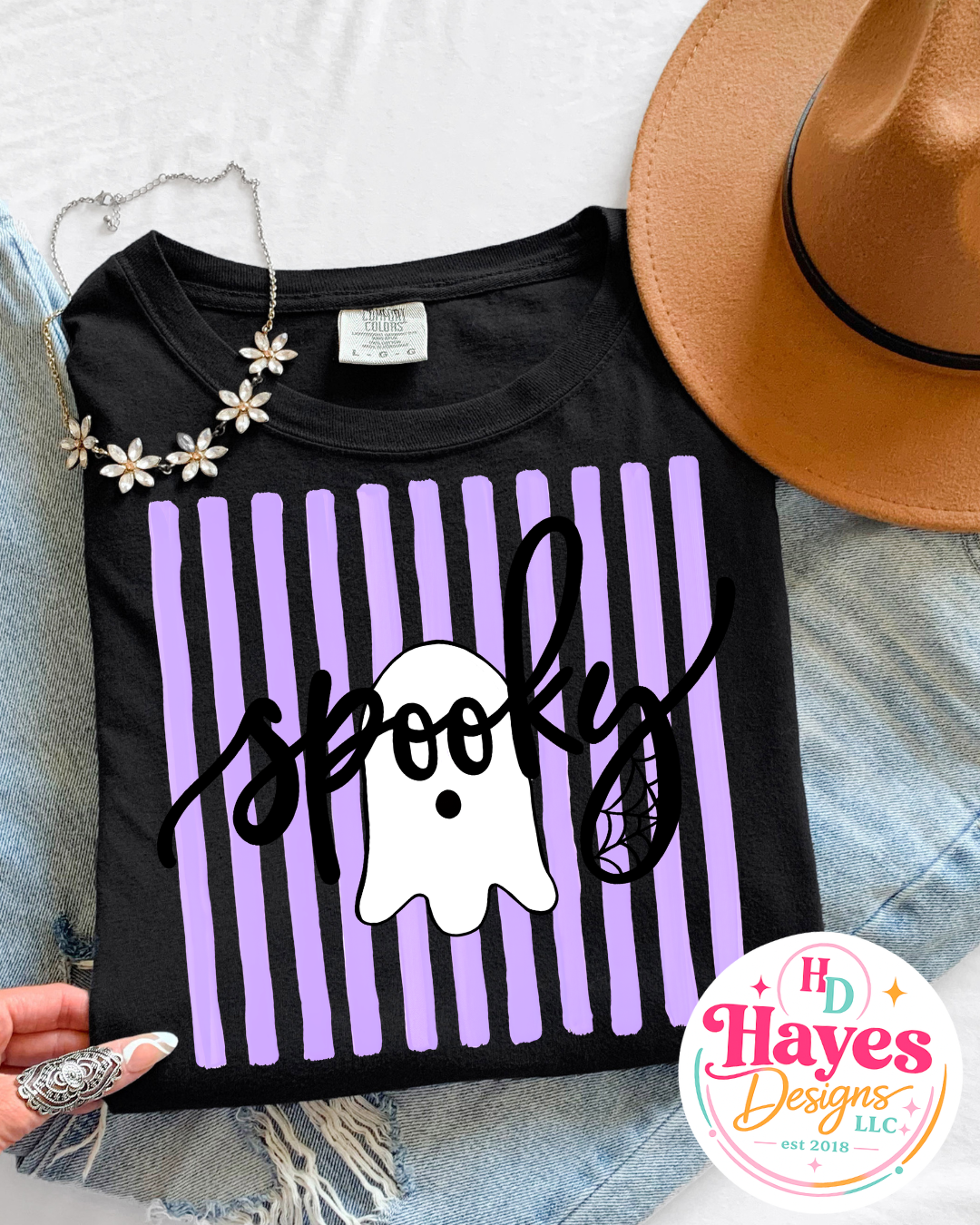 Purple Spooky Stripes Tee
