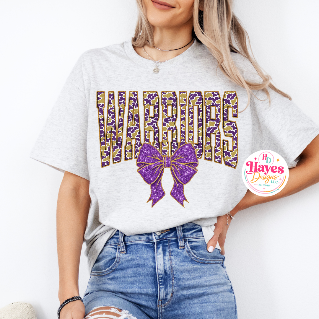 Warriors Purple & Yellow Camo Tee