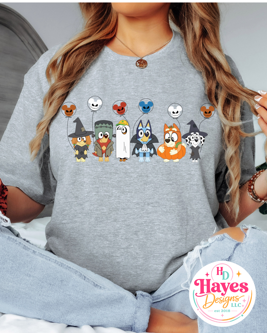 Bluey Halloween Balloons Tee