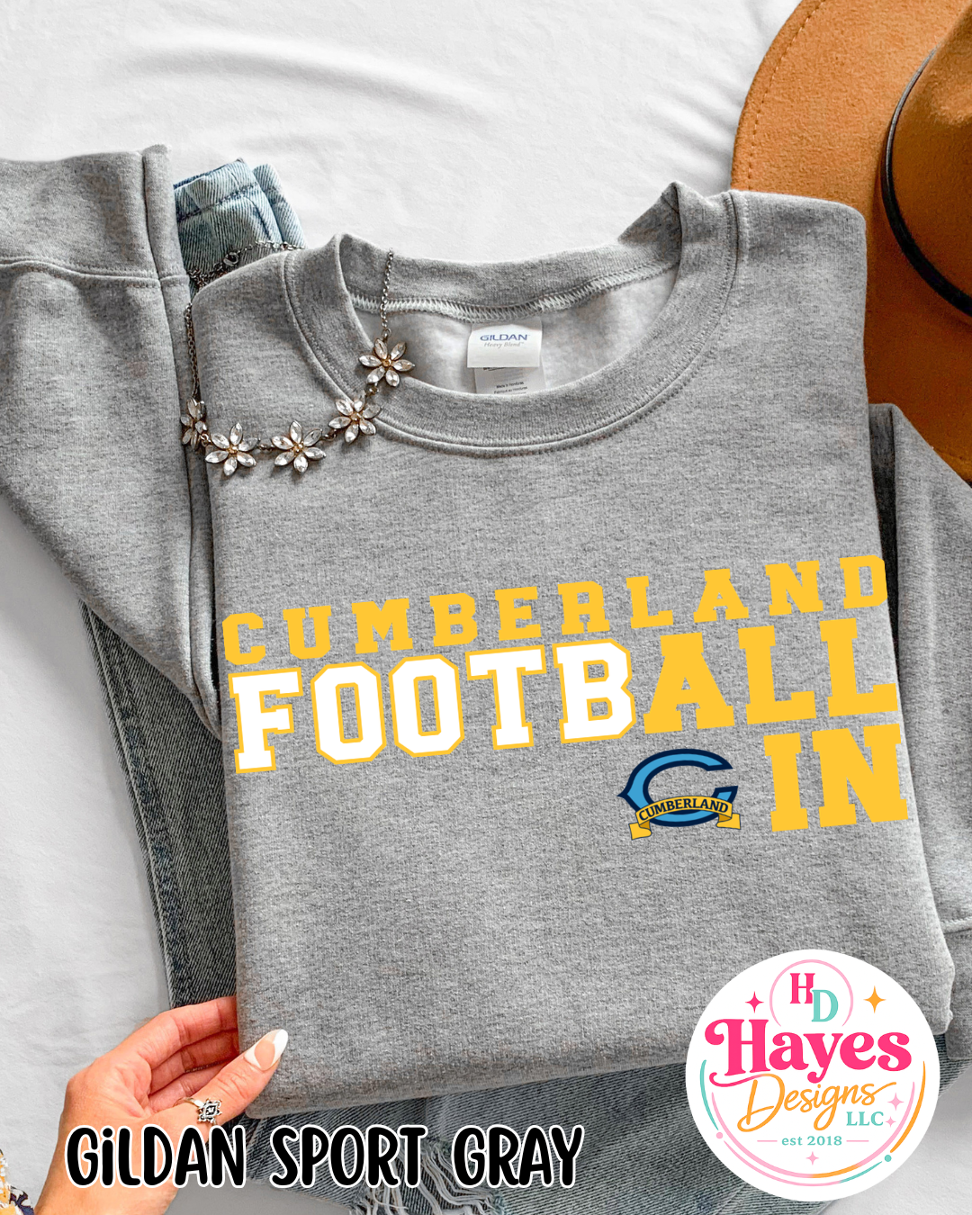 Cumberland Football Tee or Crew