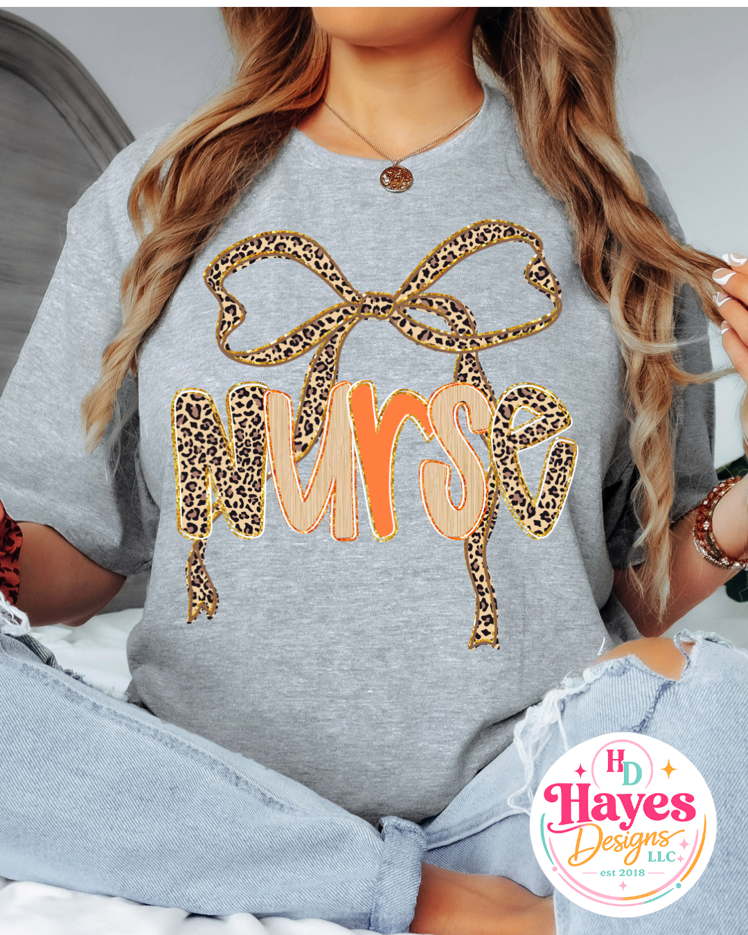 Fall Cheetah Nurse Tee