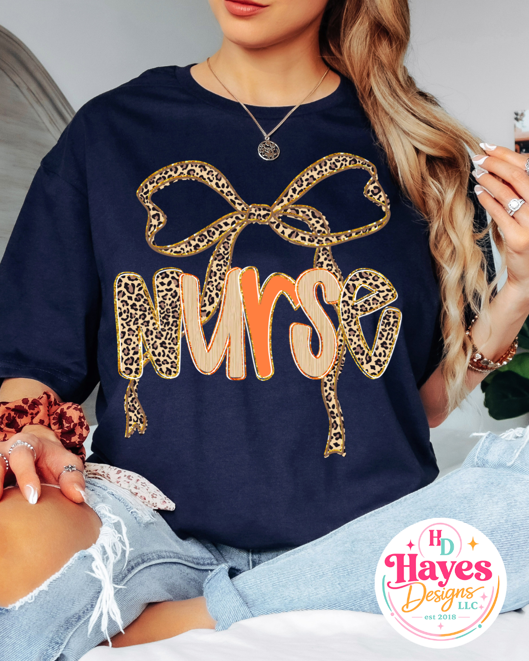 Fall Cheetah Nurse Tee