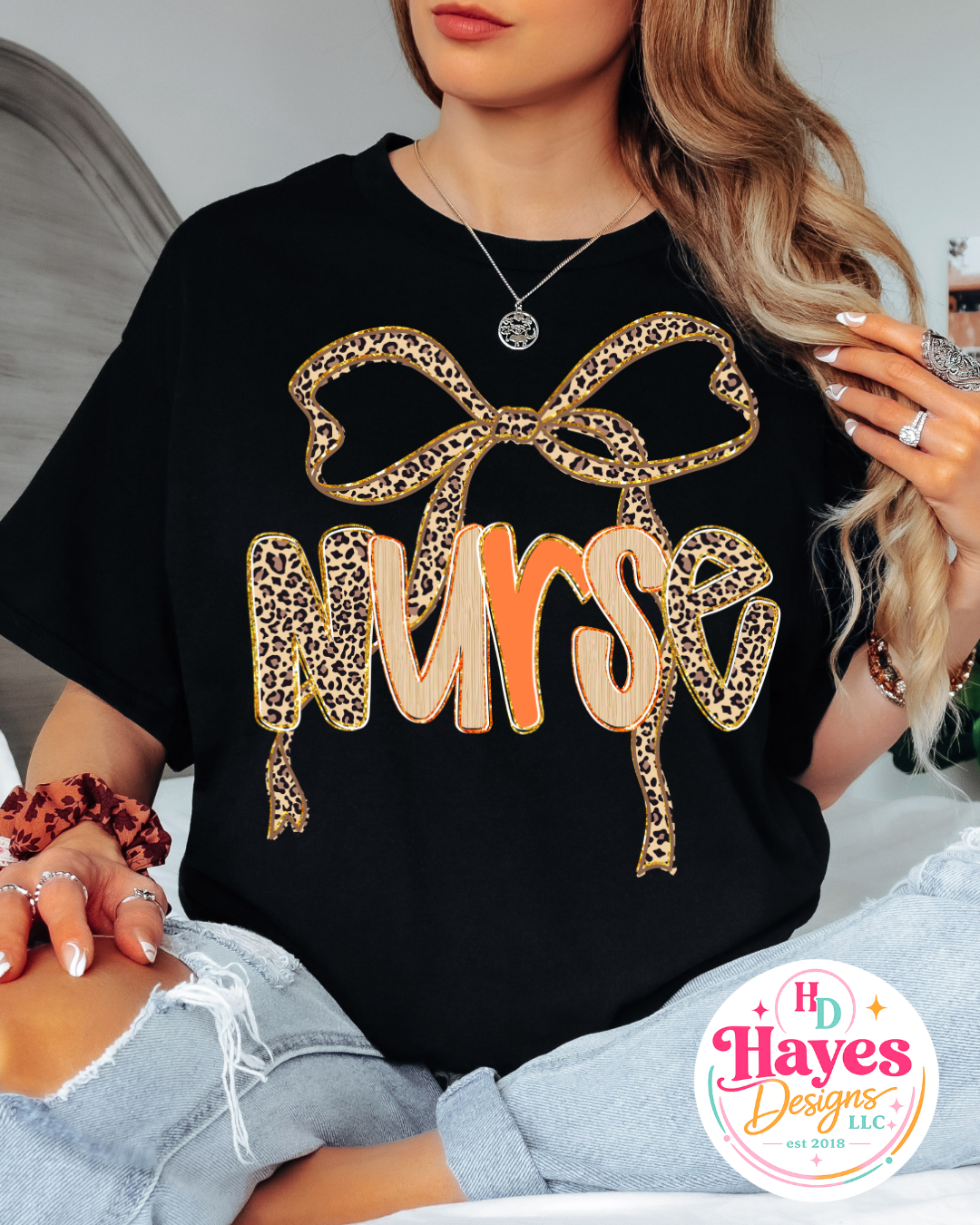 Fall Cheetah Nurse Tee